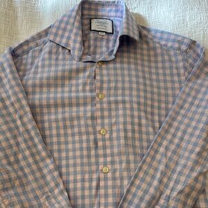 Charles Tyrwhitt - Blue Plaid Men's Shirt (Medium)